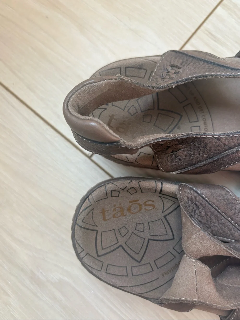 Taos Brown Leather Gladiator Sandals Womens Comfort Lace Up Slingback - Picture 4 of 7